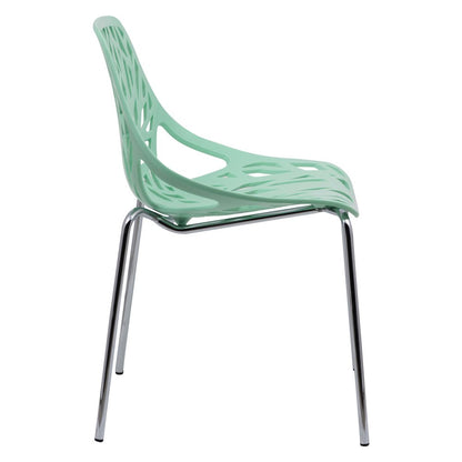 Modern Asbury Dining Chair w/ Chromed Legs, Set of 2