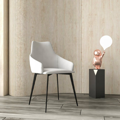Sonnet Series Modern Dining Chair in Coconut White Fabric - Set of 2