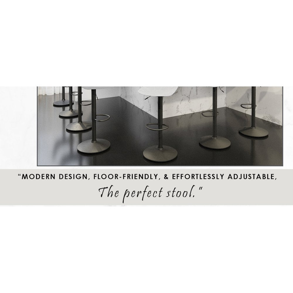 Tilbury Modern Adjustable Bar Stool in Light Grey