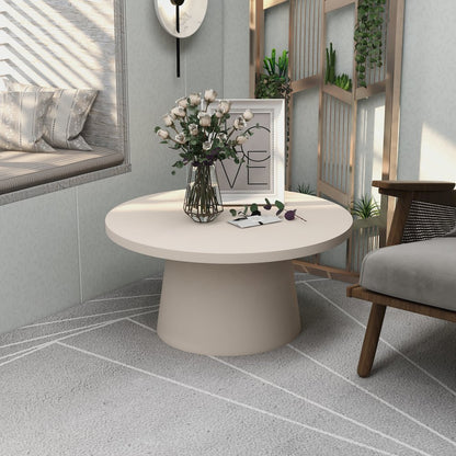 Dune Collection Fiberglass Outdoor Coffee Table In Grey