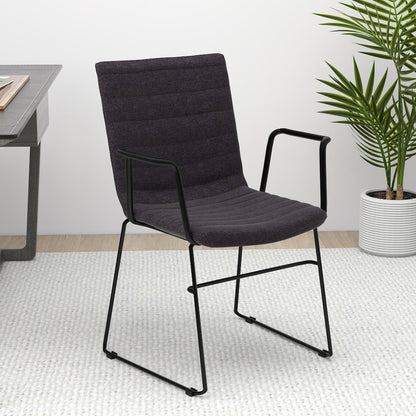 Zylar Series Office Guest Arm Chair in Brown Fabric