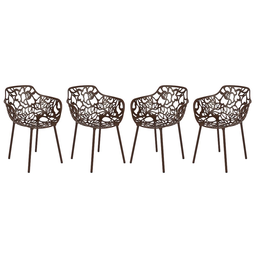 Modern Devon Aluminum Armchair, Set of 4