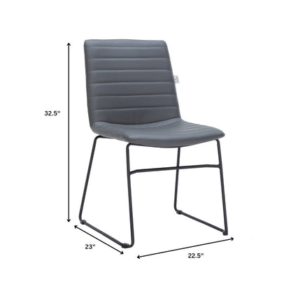 Zylar Series Office Guest Chair in Grey Leather
