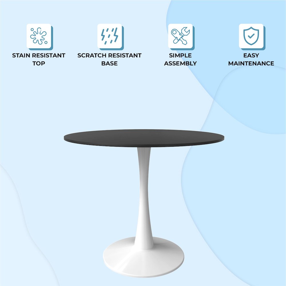 Bristol Mid-Century Modern Round Dining Table