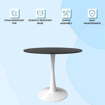 Bristol Mid-Century Modern Round Dining Table