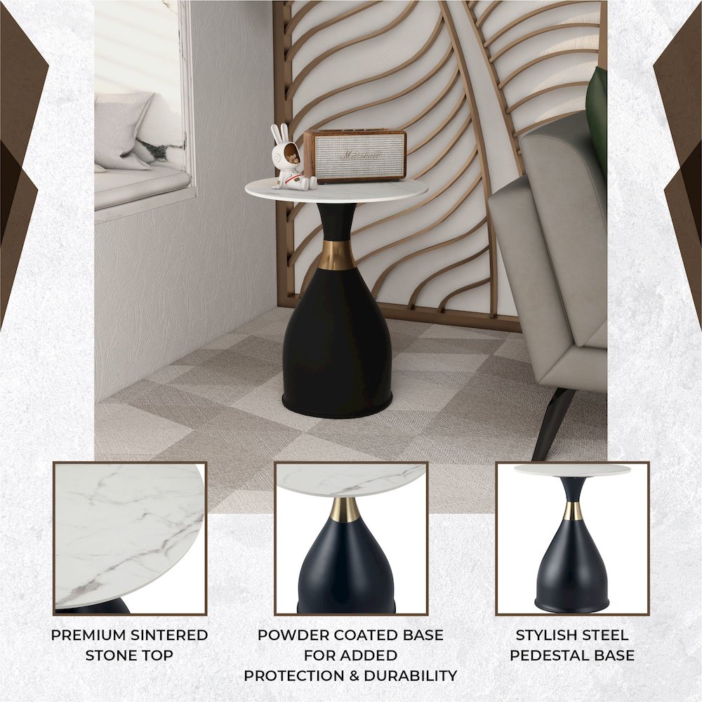 Bento Collection Modern End Table In Black