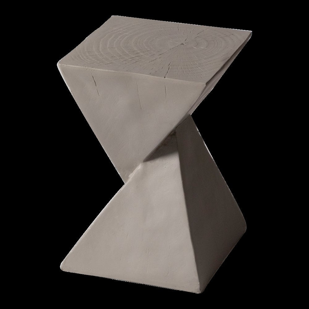 Glint Collection Fiberglass Outdoor Side Table in Grey