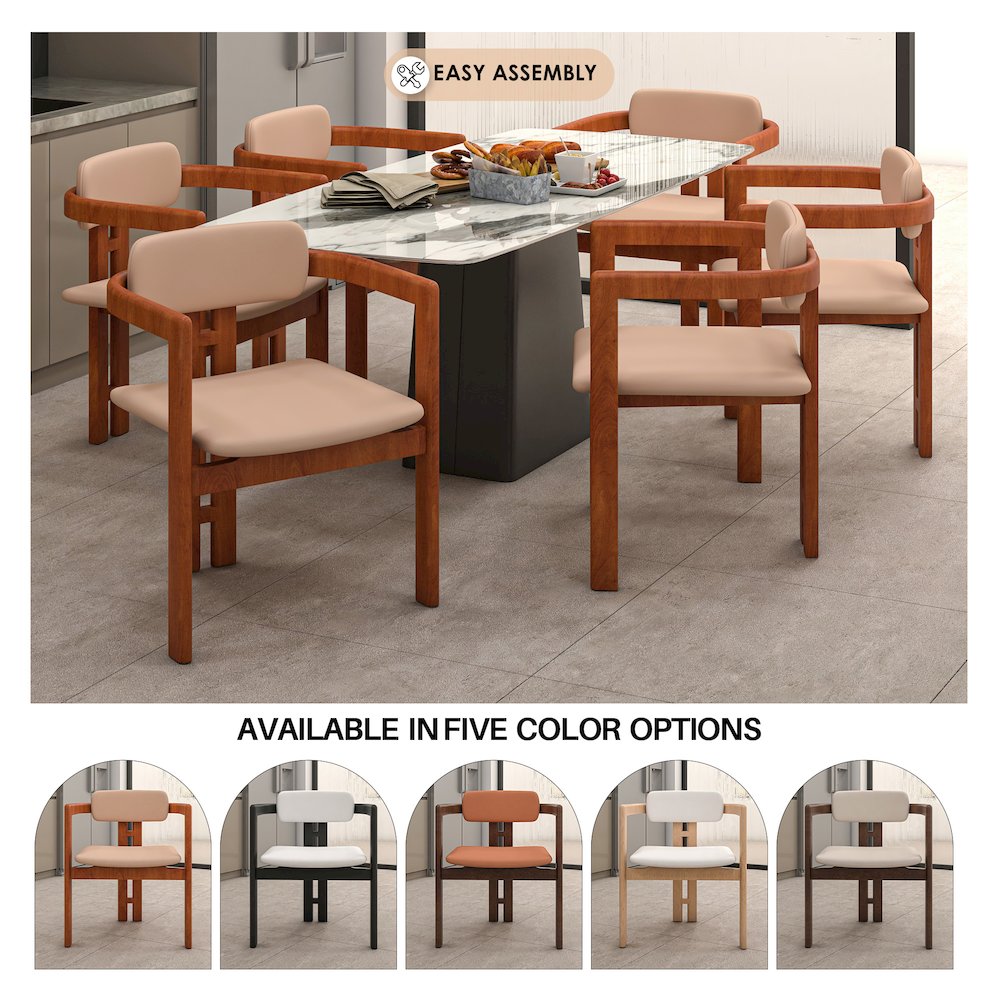 Velo Series Modern Dining Cha...rk Natural Wood with Taupe Seat Set of 4