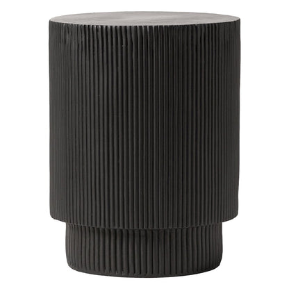Eden Collection Fiberglass Outdoor Side Table in Black