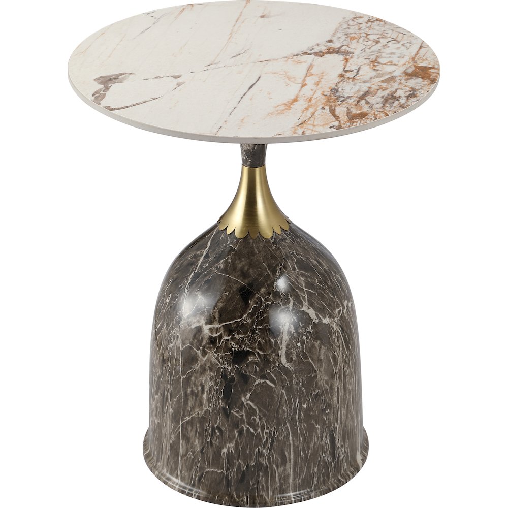 Oslo Collection Modern End Table In Marbled Brown