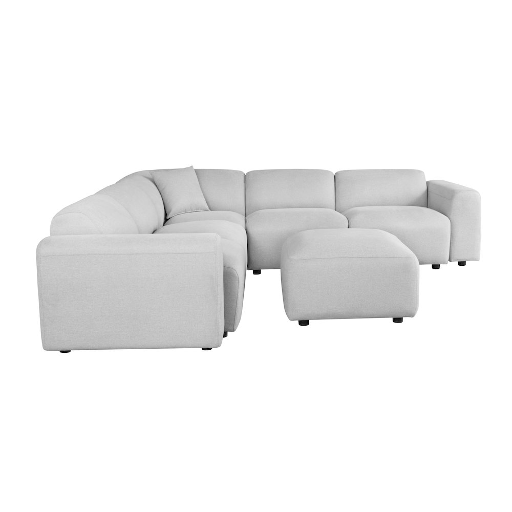 Whisper 6-Seater Conversation Set with Ottoman in Taupe
