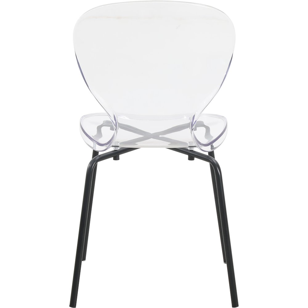 Modern Oyster Transparent Side Chair in Black Base