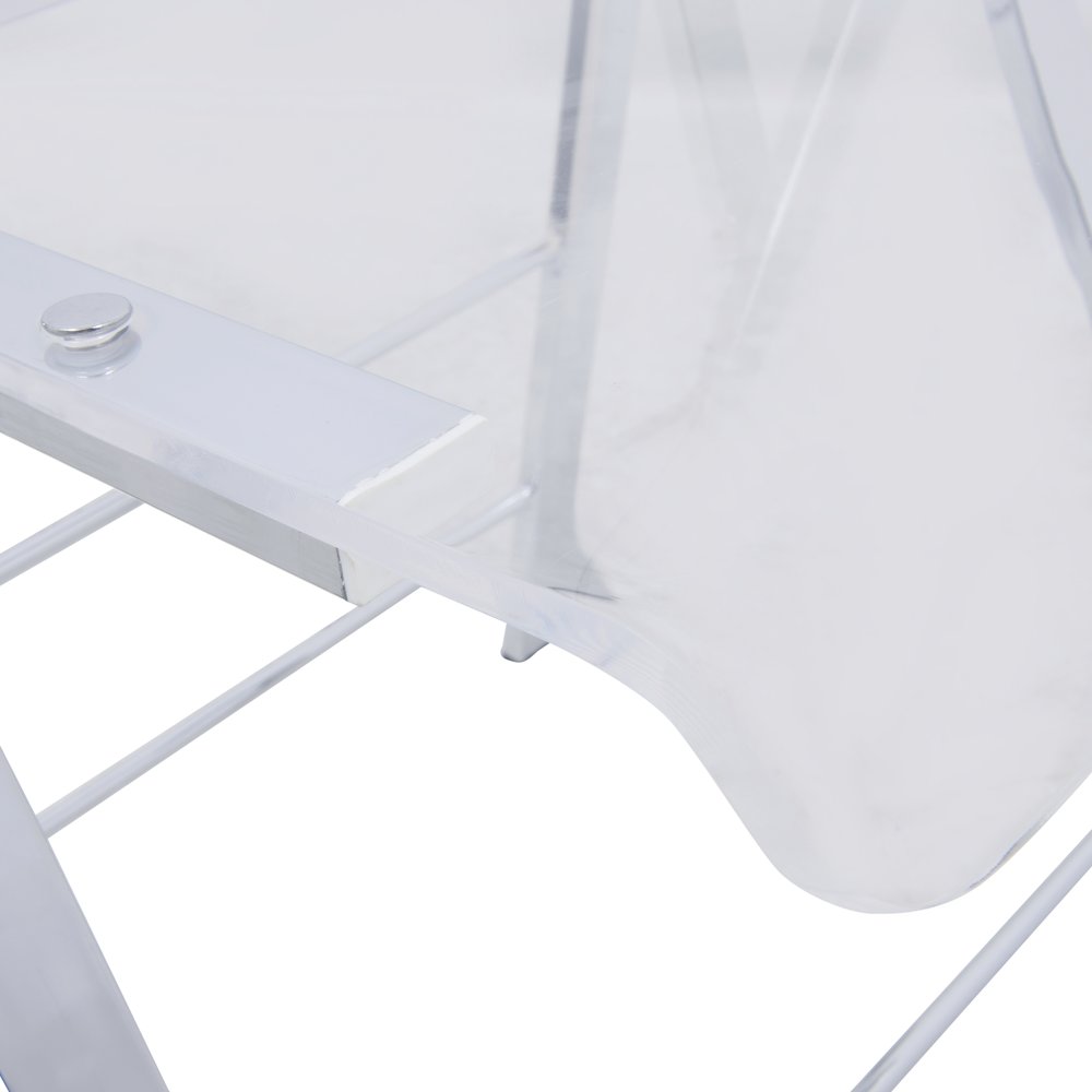 Menno Modern Acrylic Folding Chair, Set of 2