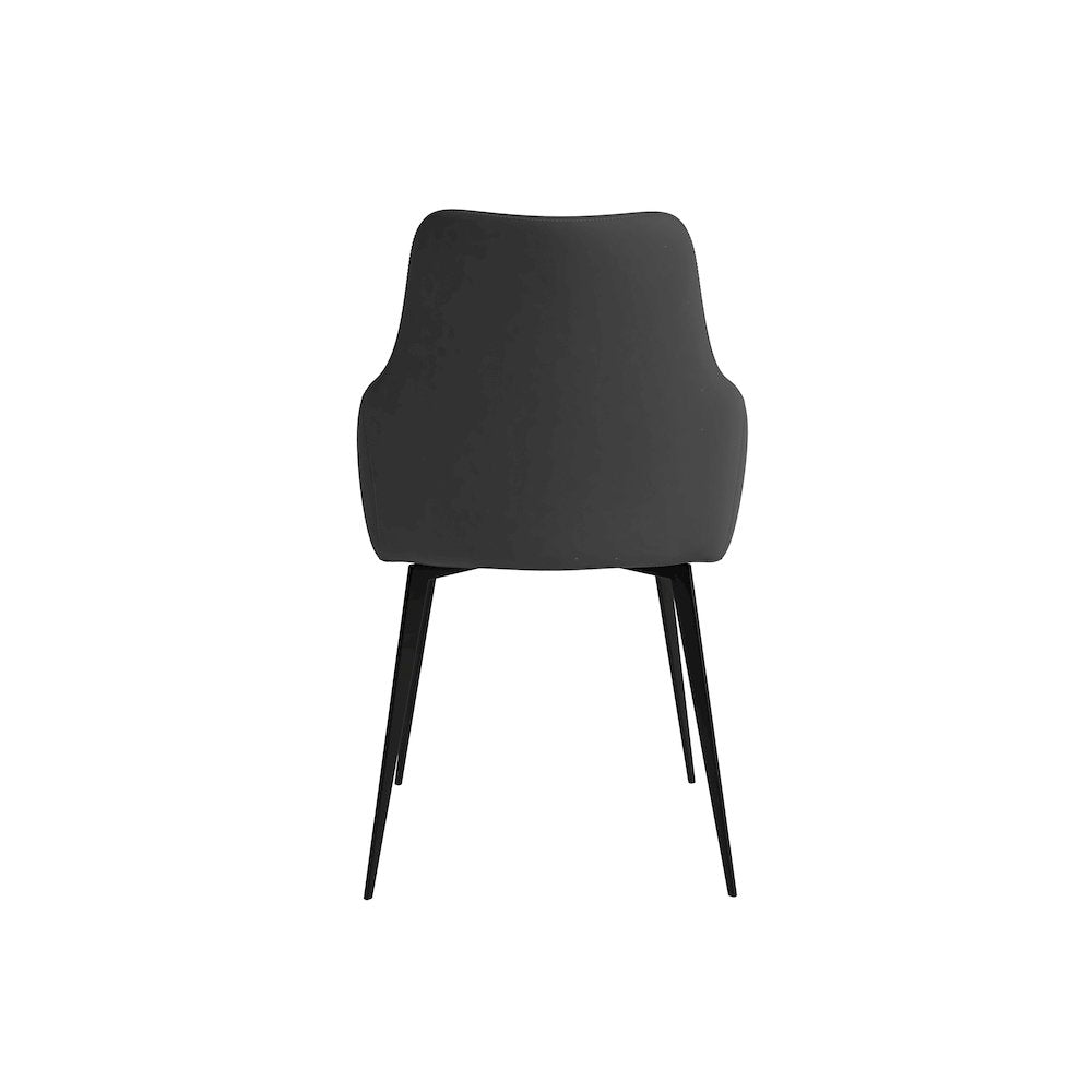 Sonnet Series Modern Dining Chair in Charcoal Fabric - Set of 2