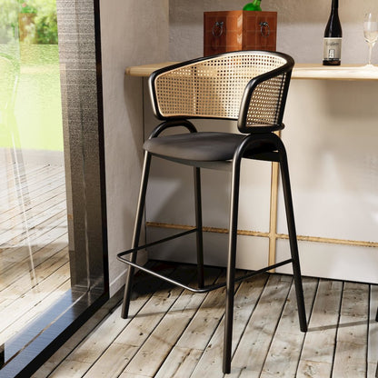 Ervilla Wicker Bar Stool Set of 2