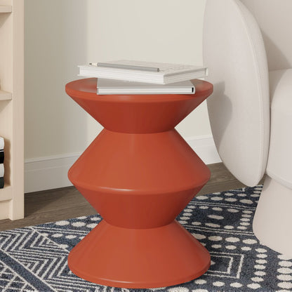 Aura Modern Plastic Side End Table, Indoor/Outdoor Use, Brown