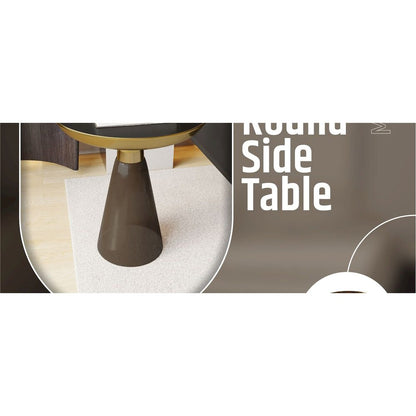 Hyalus Collection Glass Side table in Smoke