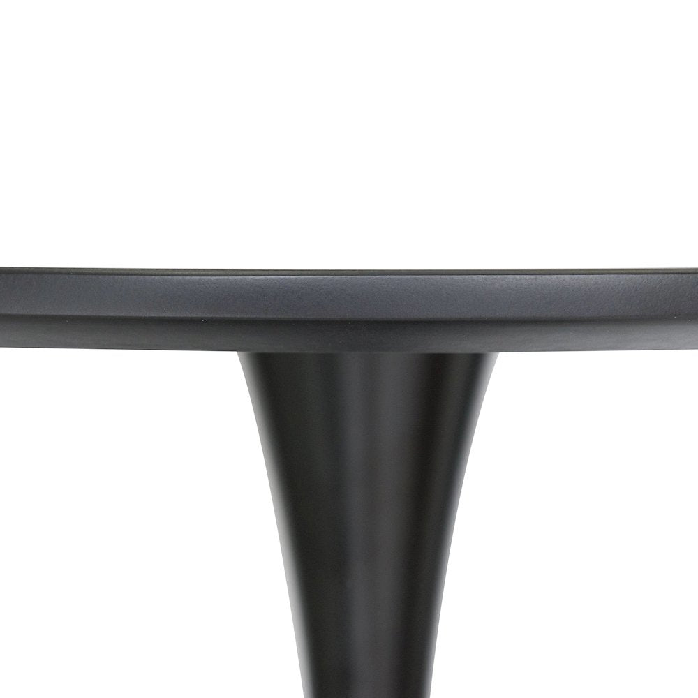 5-Piece Dining Set Round Black MDF Dining Table