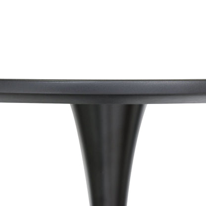 5-Piece Dining Set Round Black MDF Dining Table