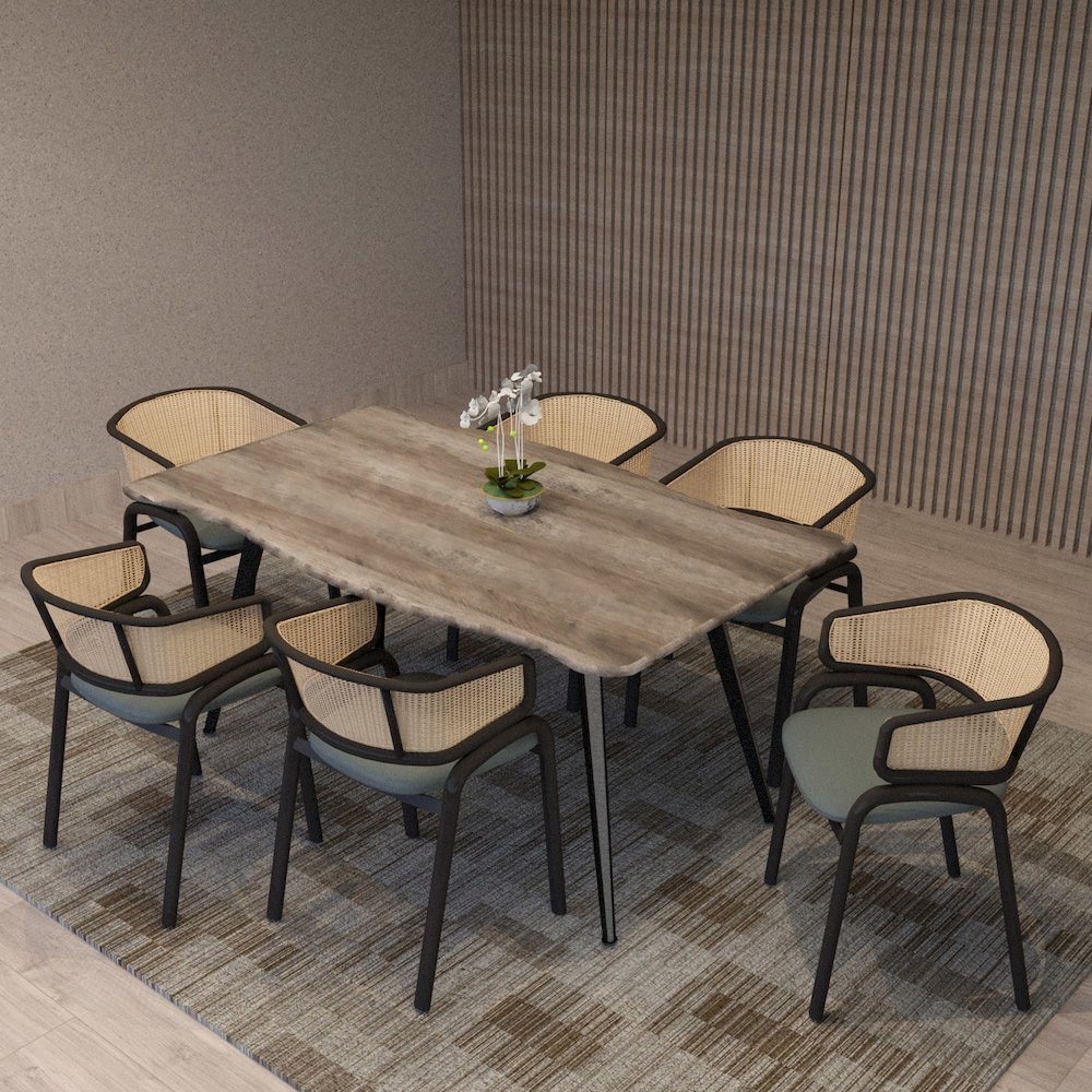 Ervilla - Dining Chair - Grey Leather - Set of 4