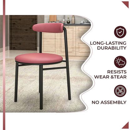 Lume Collection Modern Dining Chair in Burgundy Set of 4
