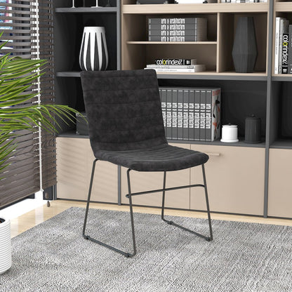 Zylar Series Office Guest Chair in Charcoal Leather