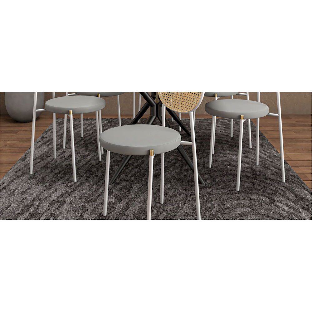 Lume Collection Modern Bar Stool in Grey