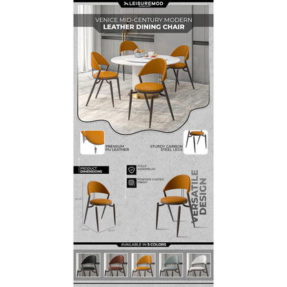 Venice Collection Modern Dining Chair In Black set of 4 in Light Brown