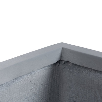 Flora Series Rectangle Poly Stone Planter in Grey 23.6 x 23.6, 47.2 Long