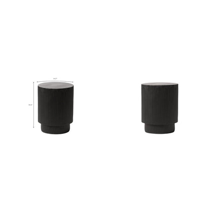 Eden Collection Fiberglass Outdoor Side Table in Black
