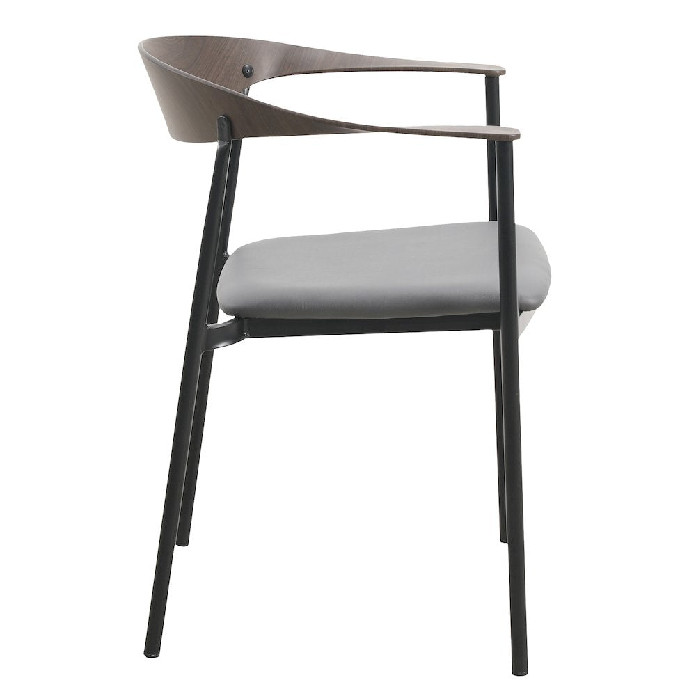 Kora Collection Modern Dining Chair in Charcoal - Set of 4