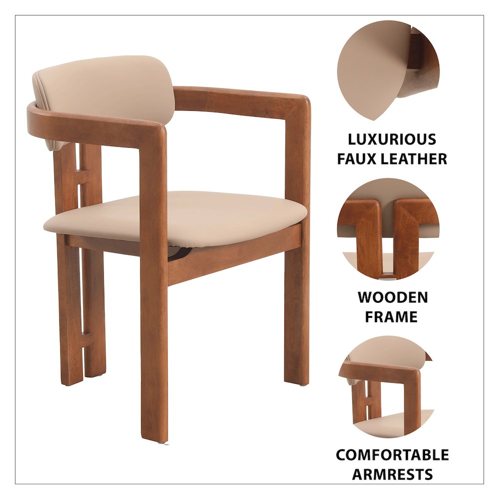 Velo Series Modern Dining Cha...rk Natural Wood with Taupe Seat Set of 4