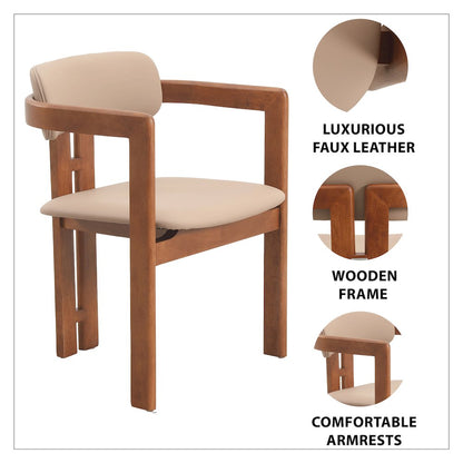 Velo Series Modern Dining Cha...rk Natural Wood with Taupe Seat Set of 4