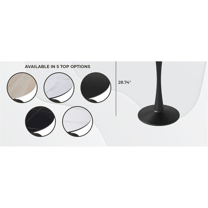 Bristol, 40" Round dining table in Black Base with Black top