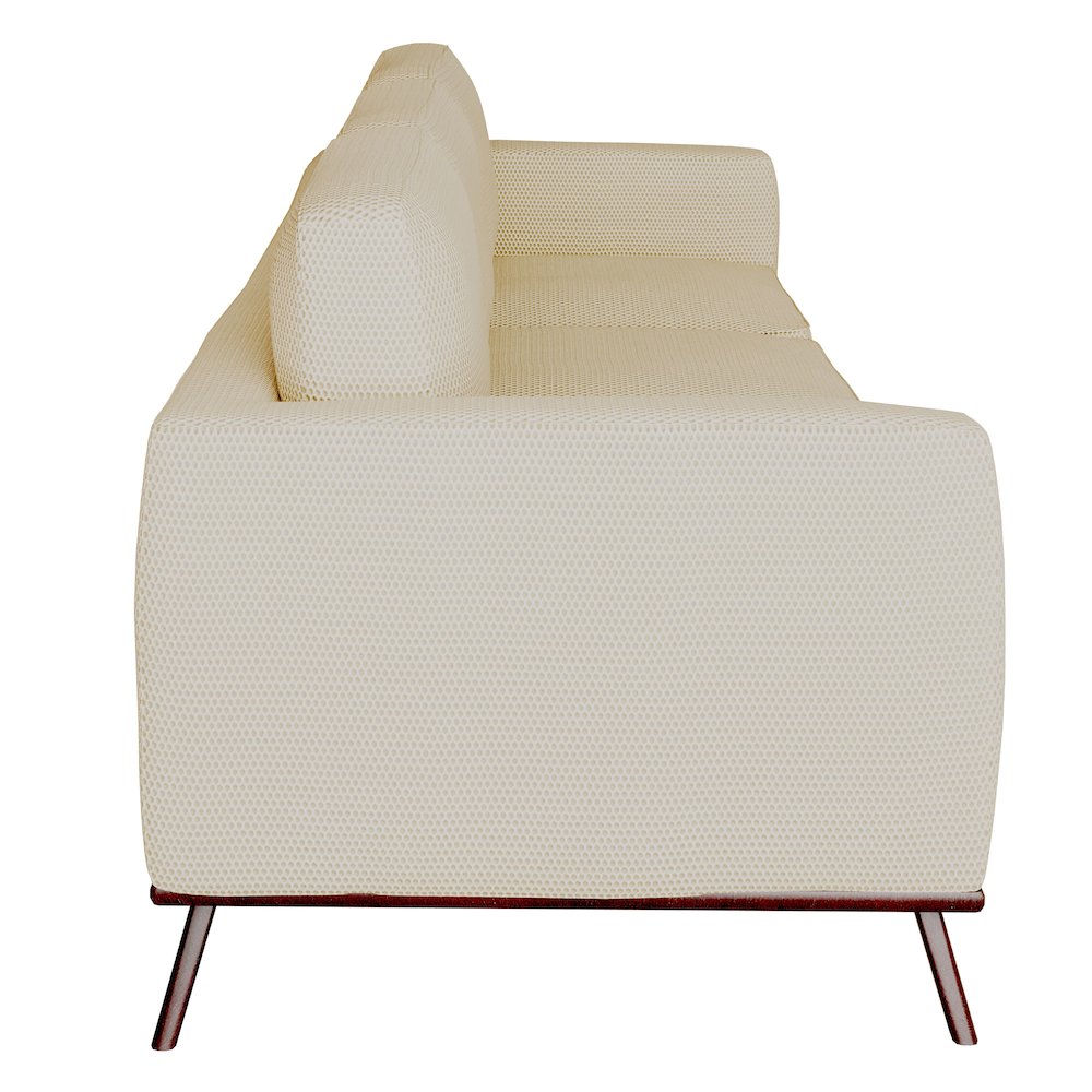Chester Modern Faux Leather Sofa in Beige Mesh
