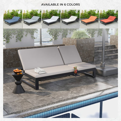 Chelsea Convertible Lounge Reclining Double Chaise With Cushions