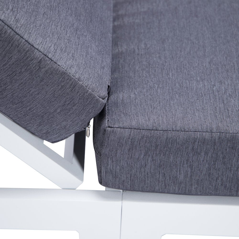 Chelsea Modern Outdoor White Chaise Lounge Chair With Cushions Set of 2