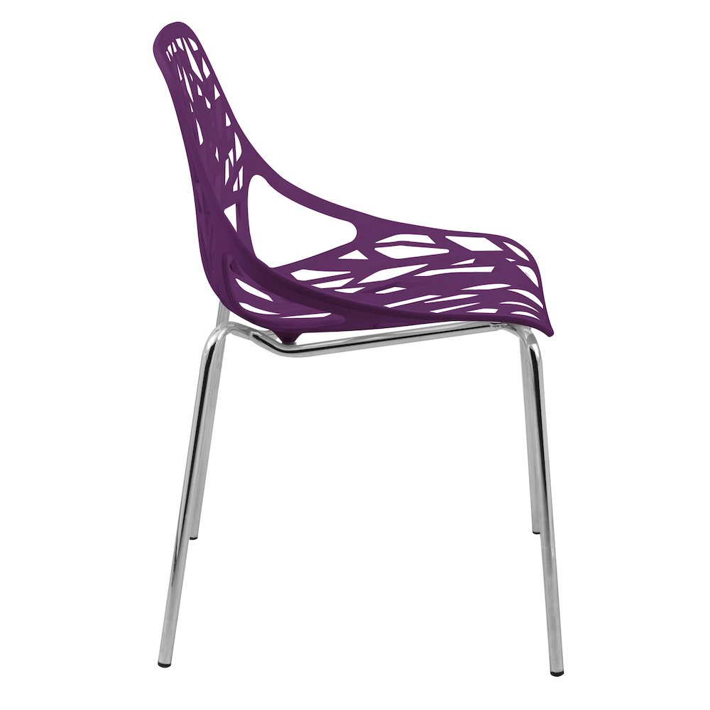 Modern Asbury Dining Chair w/ Chromed Legs