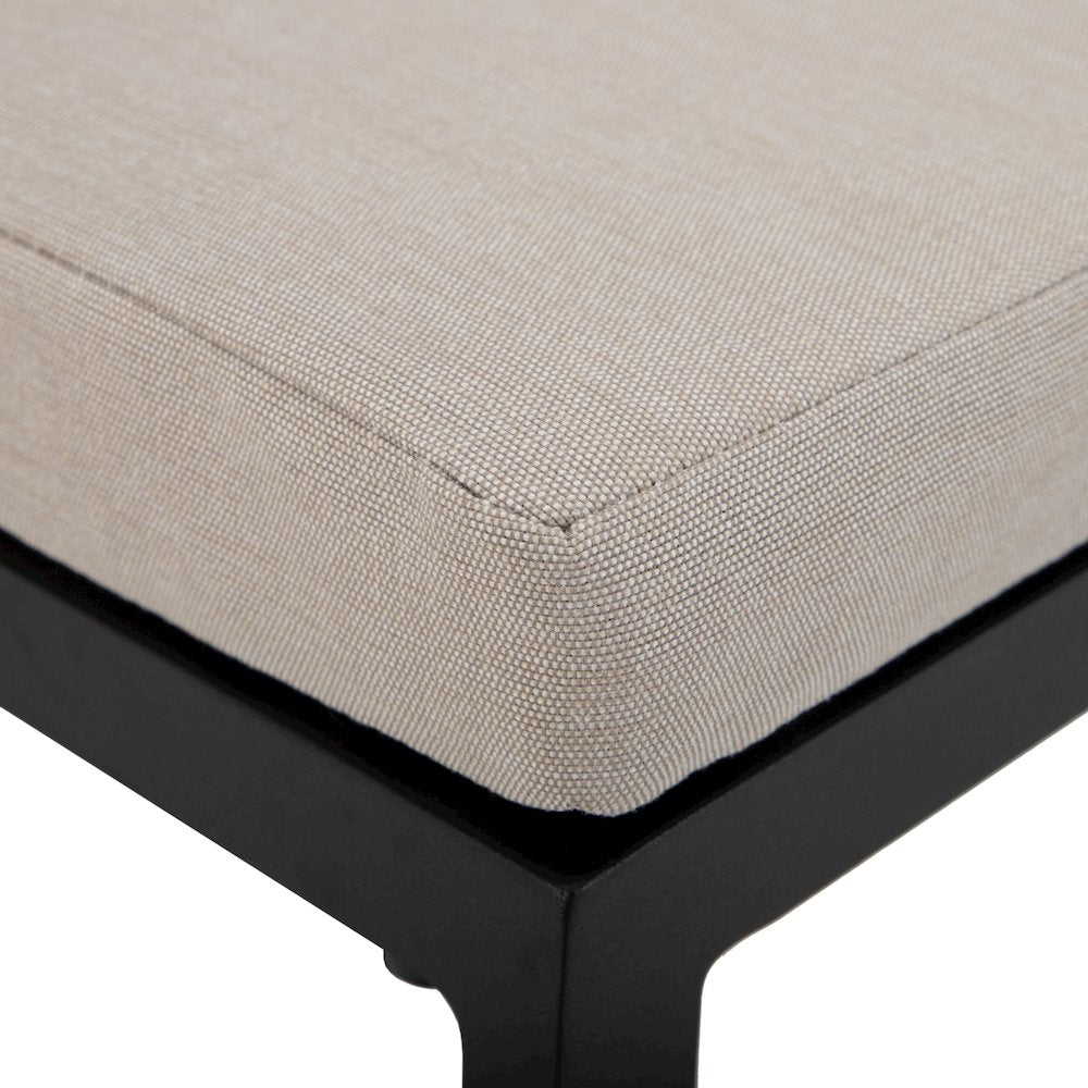 Chelsea Collection Modern Aluminum Outdoor Chair in black with Beige Cushions