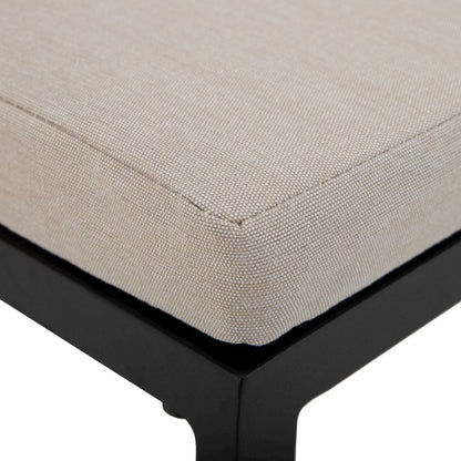 Chelsea Collection Modern Aluminum Outdoor Chair in black with Beige Cushions