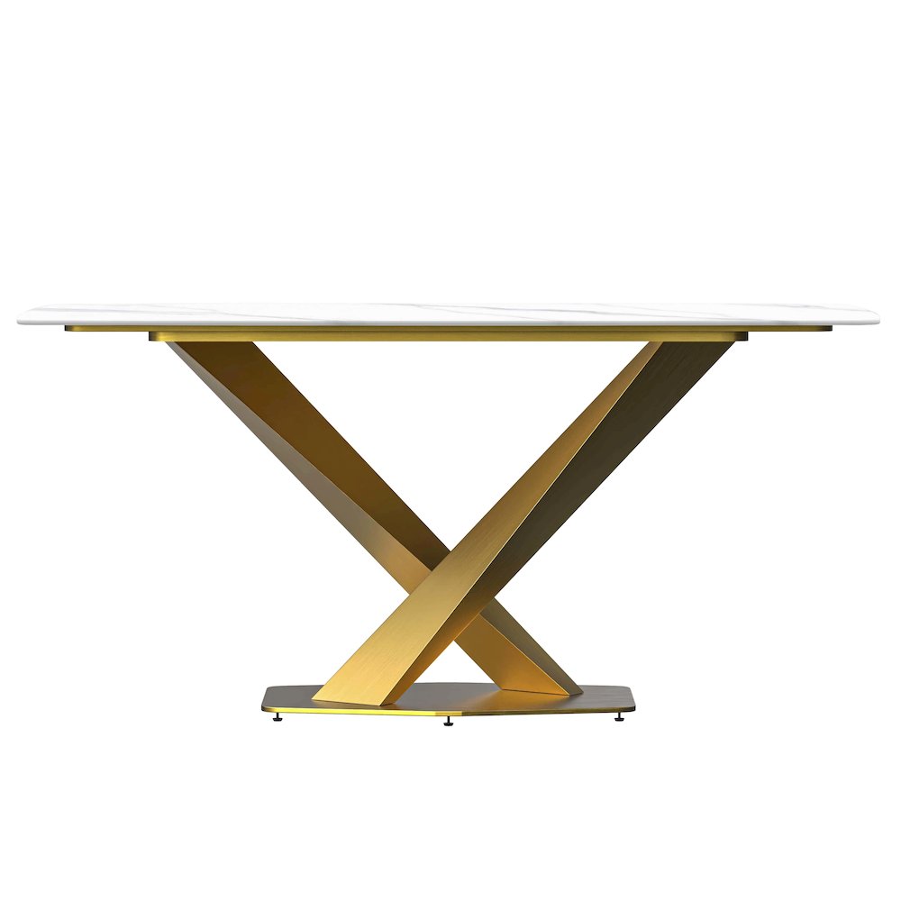 7-Piece Dining Set with Rectangular Sintered Stone Dining Table