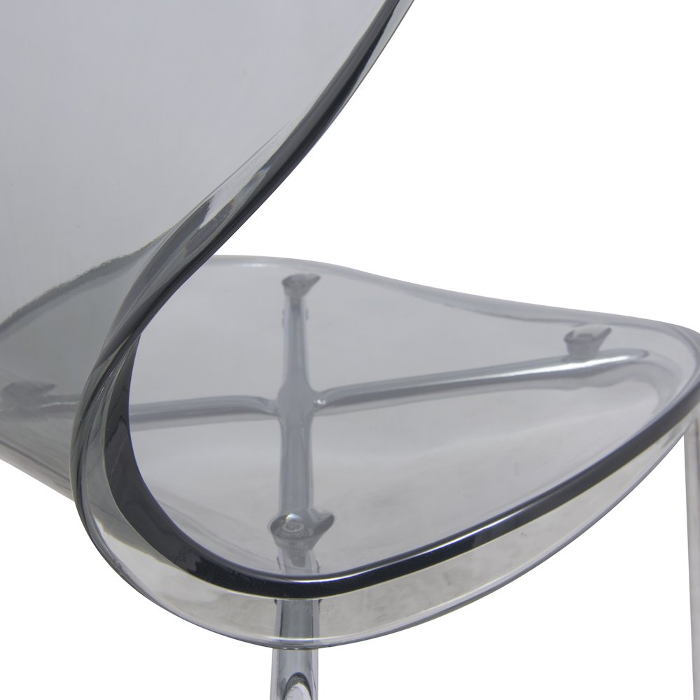 Modern Oyster Transparent Side Chair, Set of 2