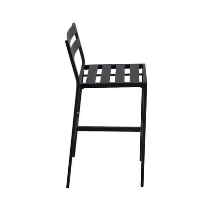 Chelsea Collection Aluminum Outdoor Dining Set in black with Beige Cushions