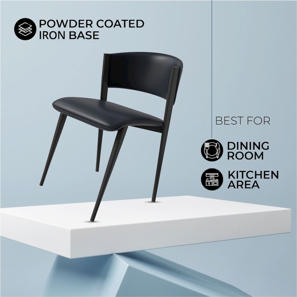 Aspen Collection Modern Dining Chair Black Frame in Black