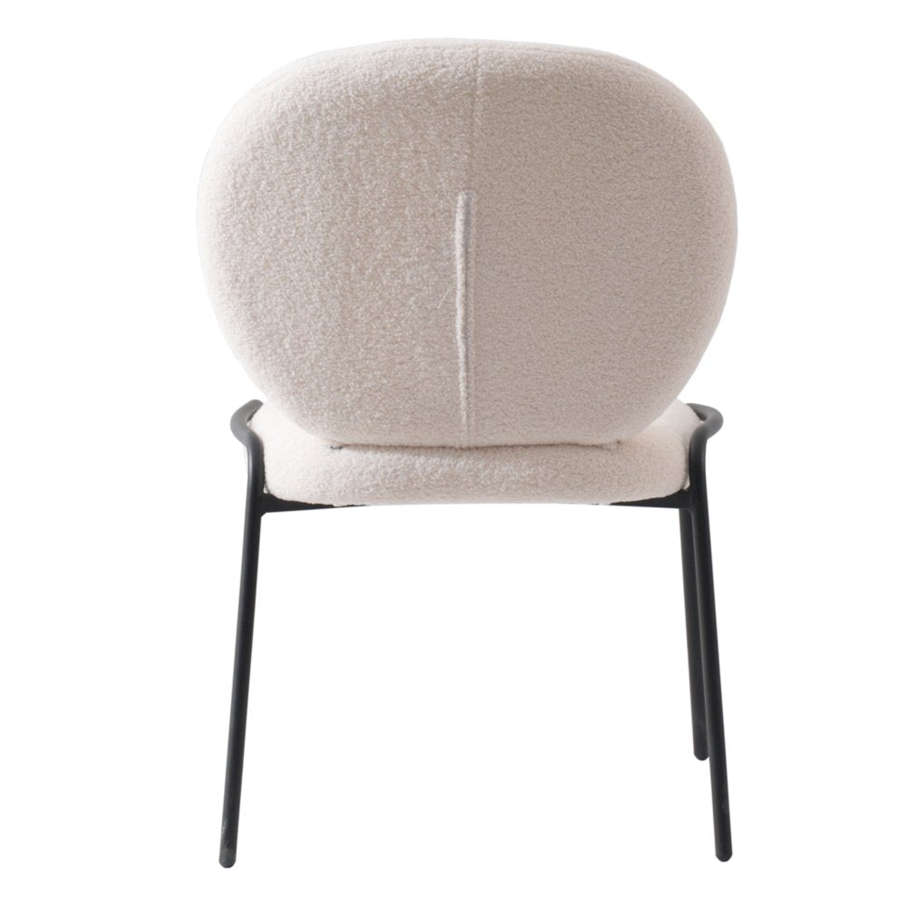 Celestial Mid-Century Modern Boucle Dining Side Chair