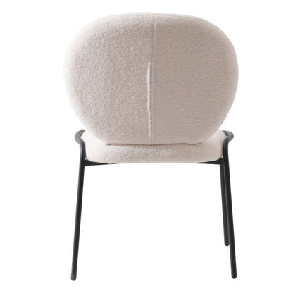 Celestial Mid-Century Modern Boucle Dining Side Chair