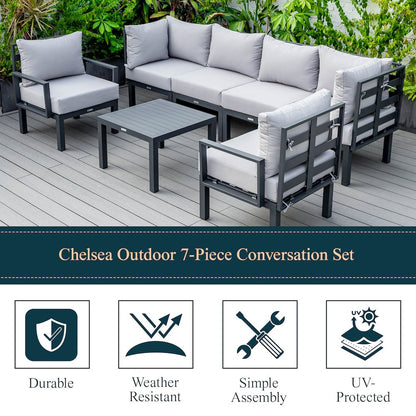 Chelsea 7-Piece Patio Sectional And Coffee Table