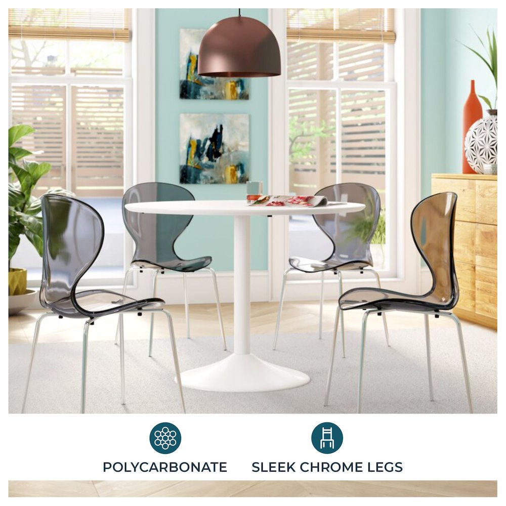 Modern Oyster Transparent Side Chair