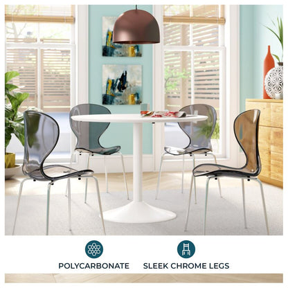 Modern Oyster Transparent Side Chair