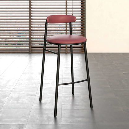 Lume Collection Modern Bar Stool in Burgundy Set of 2
